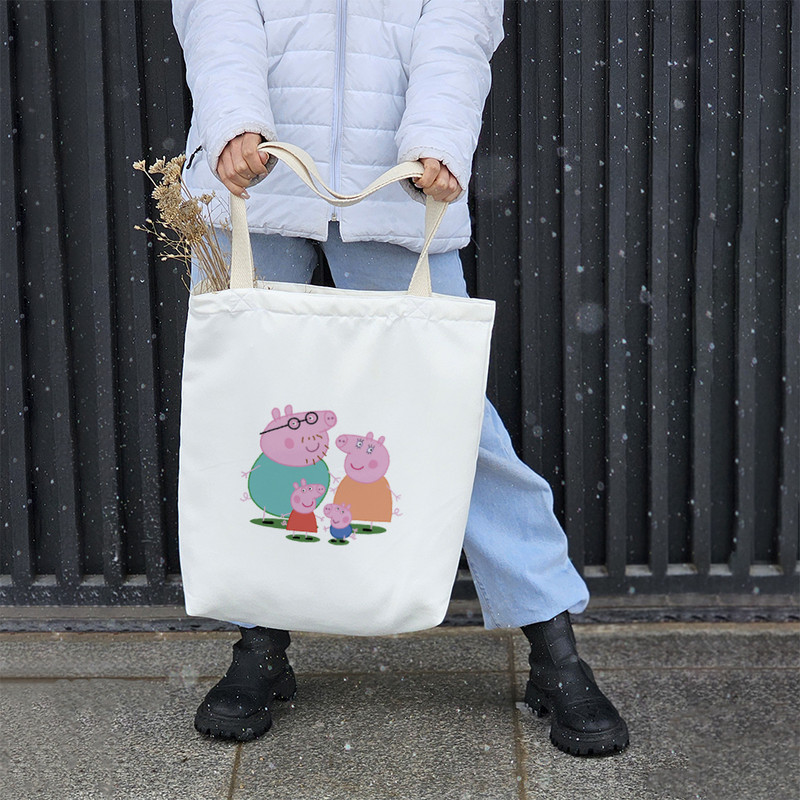 ساک خرید خندالو مدل انیمیشن خانواده پپاپیگ Peppa کد 2121