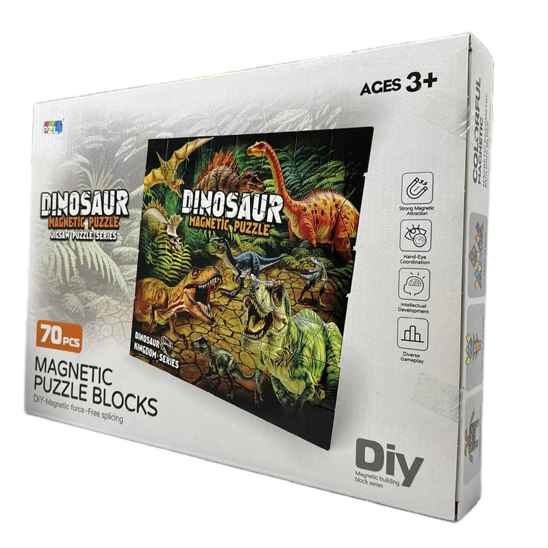 ساختنی 70 تکه مدل مگنت تایل پازلی طرح دایناسور