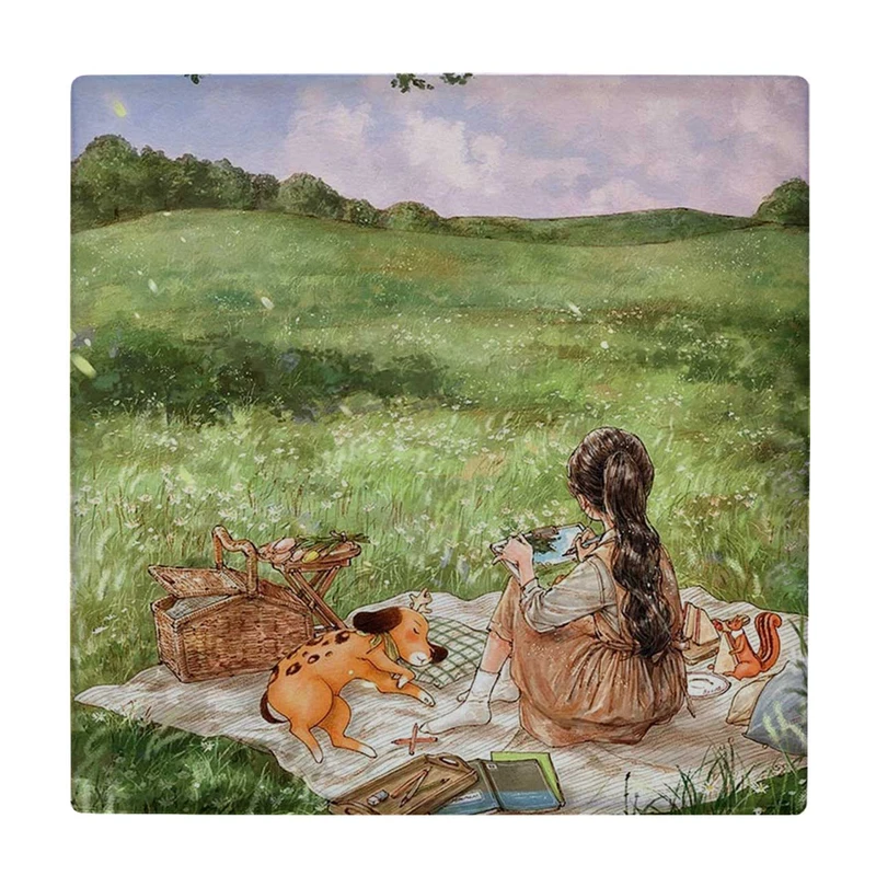 زیر لیوانی  مدل دختر نقاش و سگ فانتری در دشت کد    6421689_5967