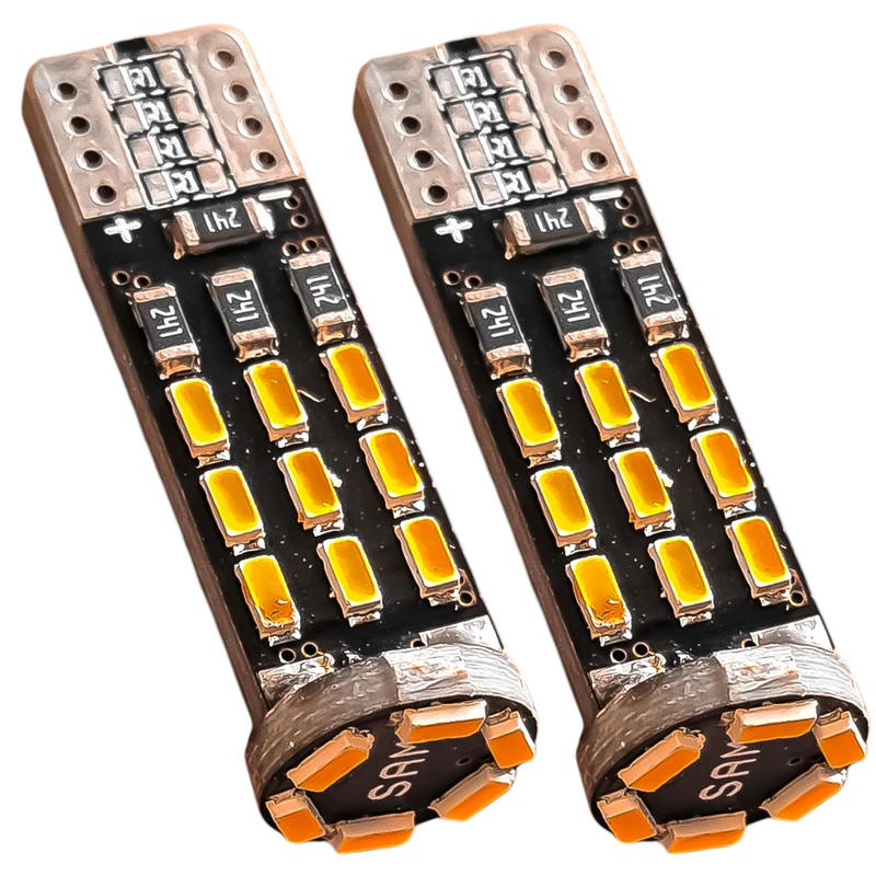 لامپ چراغ خودرو تک حالته سام مدل ۲۴ تایی کد SMD.Orng پایه تک کنتاکت بسته ۲ عددی