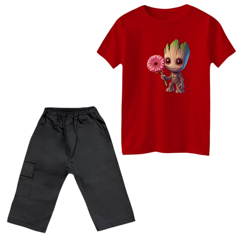 ست تی‌شرت و شلوارک پسرانه مدل گروت کد 7