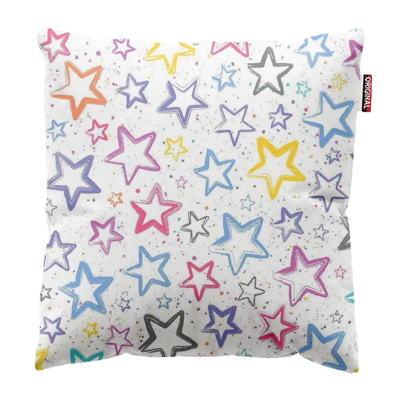 کوسن پاد آفرین طرح ستاره های رنگی کد 1637 سایز 30*30 سانتی متر