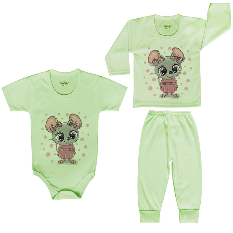 ست 3 تکه لباس نوزادی کارانس مدل PRSG-3170