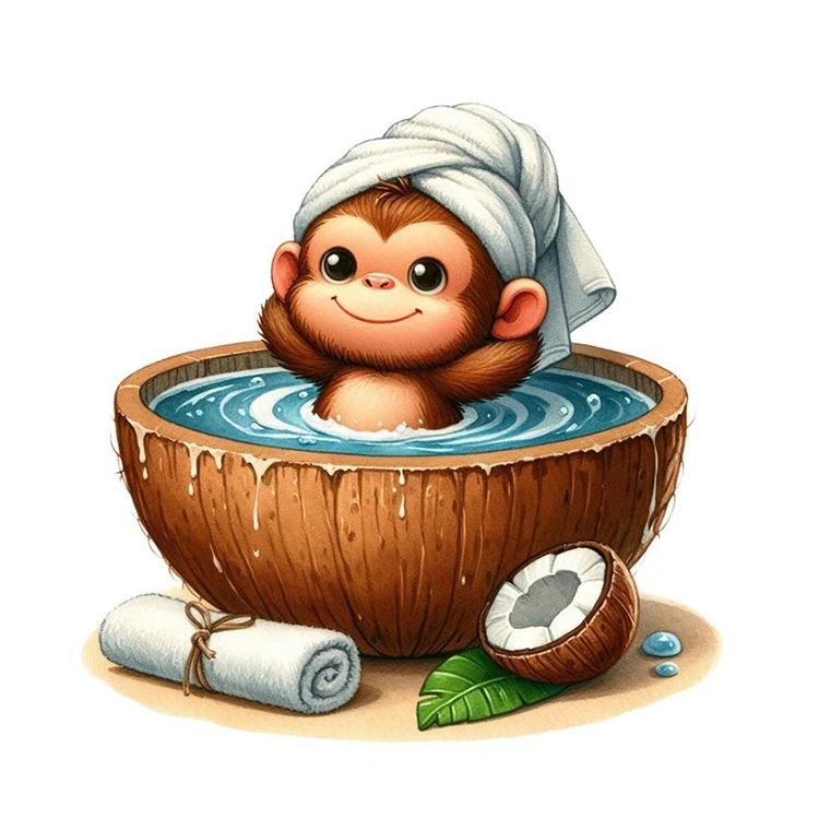 استیکر پارچه و لباس پاد آفرین مدل میمون کوچولو کیوت کد 635