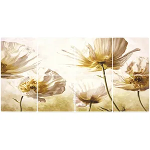 تایل سقفی آسمان مجازی طرح گلهای آبرنگی کد 3D 1938-8 سایز 60x60 سانتی متر مجموعه 8عددی