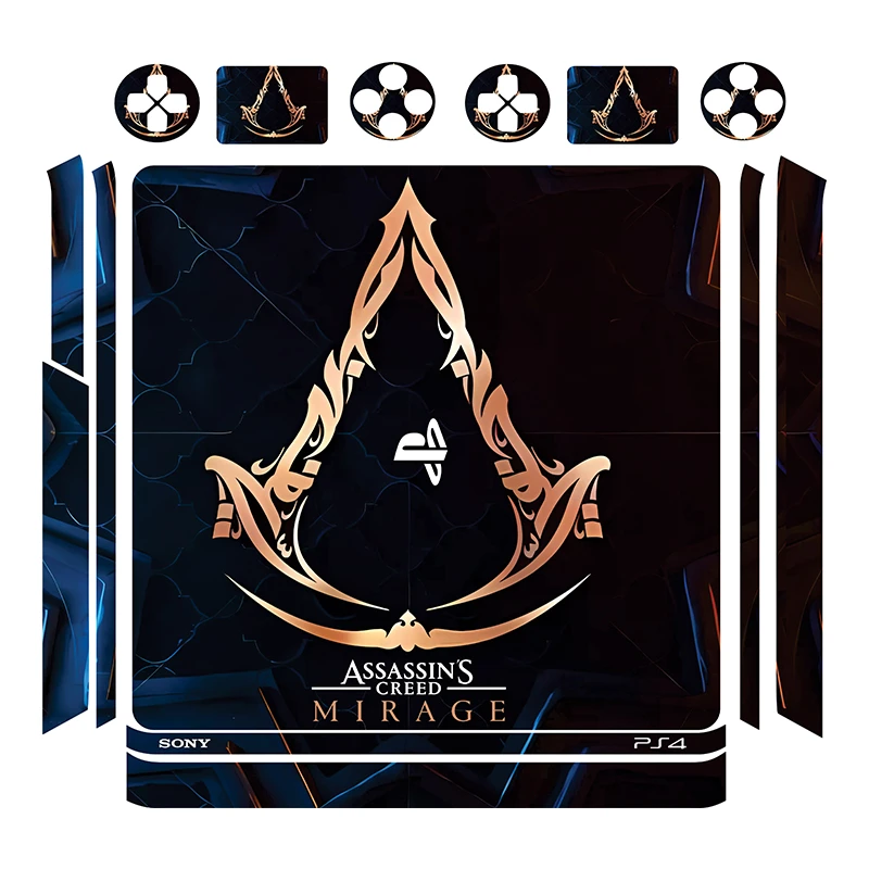 برچسب پلی استیشن 4 اسلیم توییجین وموییجین مدل 01 assassins creed مجموعه 14 عددی