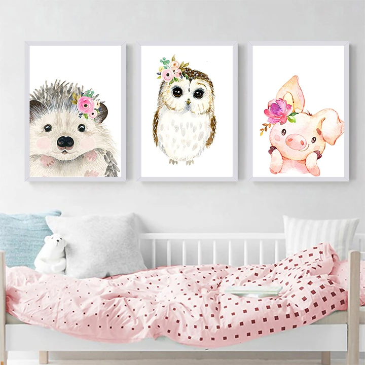 تابلو کودک و نوزاد مدل ANIMAL PAINT ART کد TC38S مجموعه 3 عددی