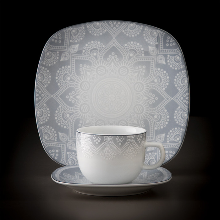 سرویس غذاخوری 27 پارچه چینی زرین ایران مدل کواترو ادلین درجه یک