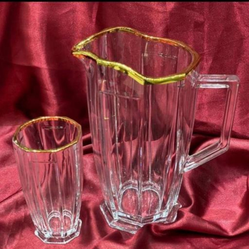 ست پارچ و لیوان 7 پارچه مدل لب طلایی کد sfeng 337