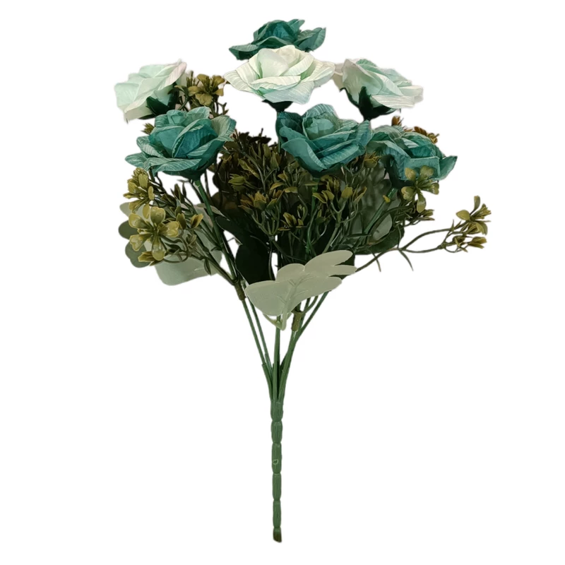 گل مصنوعی مدل بوته رز 7گل