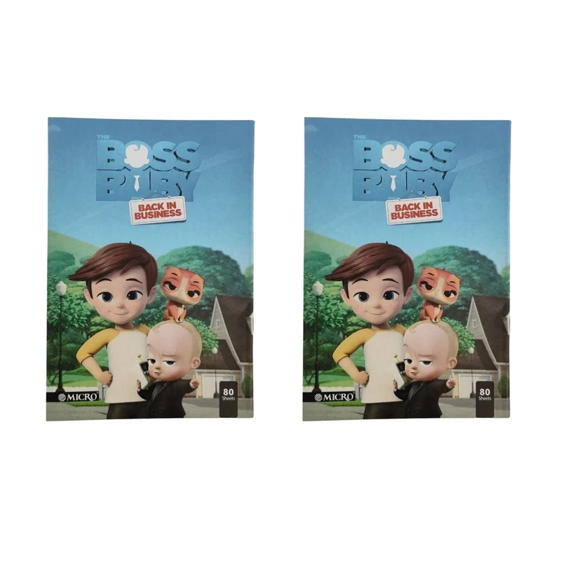 دفتر مشق 80 برگ میکرو طرح بچه رئیس کد 007 بسته 2 عددی