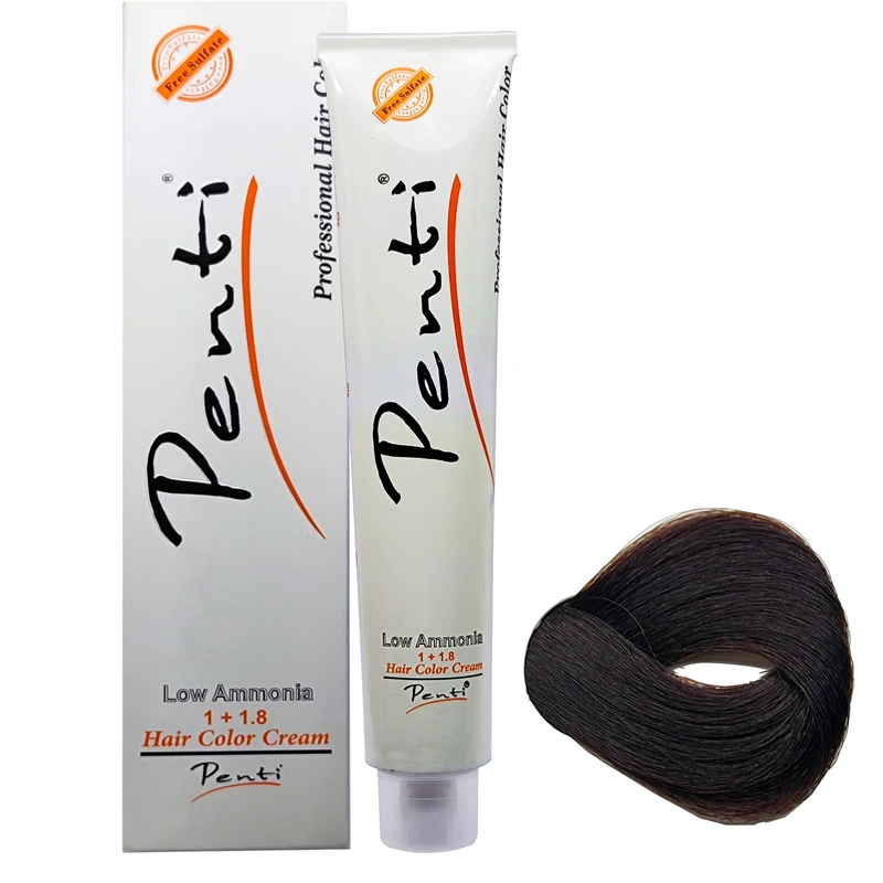 رنگ مو پنتی سری فندقی تنباکویی شماره W3 حجم 100 میلی لیتر رنگ قهوه ای فندقی متوسط