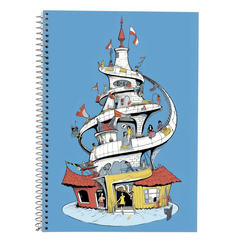 دفتر زبان 50 برگ مدوپد مدل دوخط طرح Ghibli کد DF2512