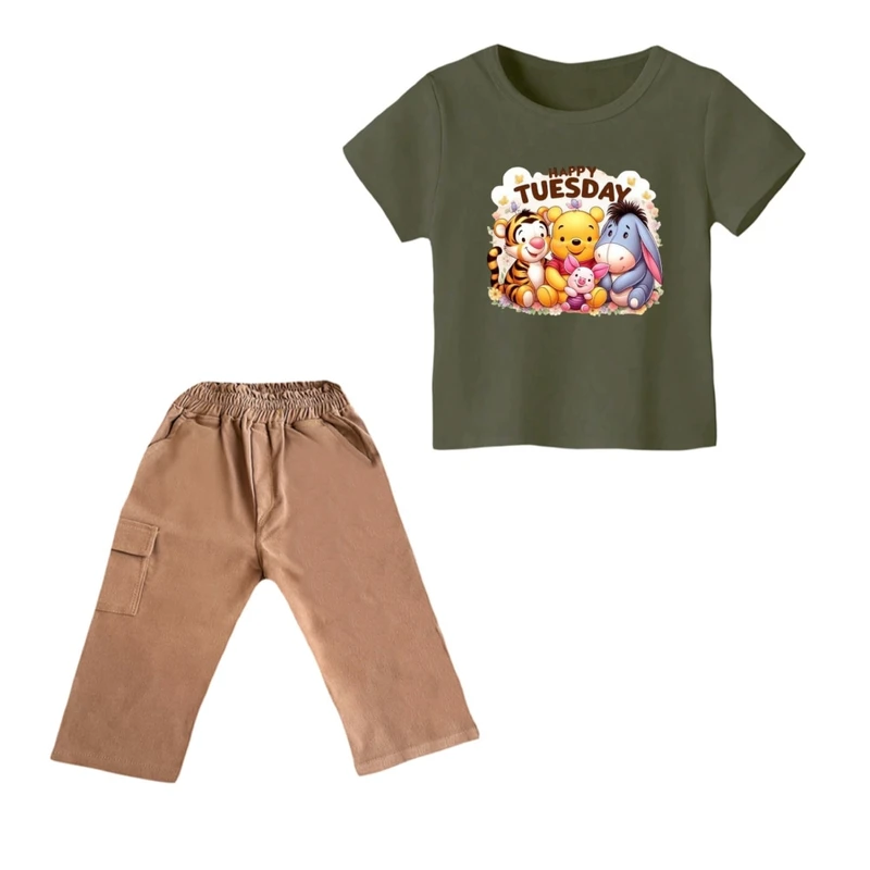 ست تی شرت و شلوارک پسرانه مدل پو کد ۴۴