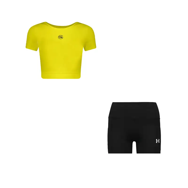 ست نیم تنه و شلوارک ورزشی زنانه مدل 66-55