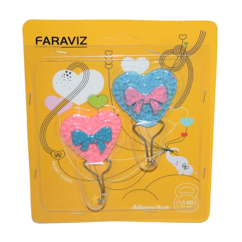 نگهدارنده حوله و دستمال  فراویز مدل Heart مجموعه 2 عددی 