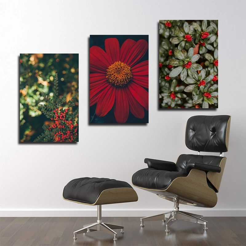 تابلو شاسی بکلیت طرح طبیعت و گل مدل SH-2262 مجموعه 3 عددی