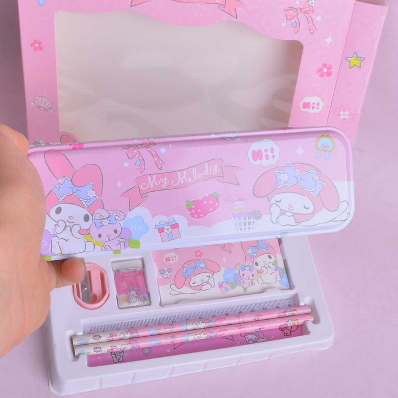 بسته لوازم تحریر مدل ملودی طرح سانریو مجموعه 7 عددی