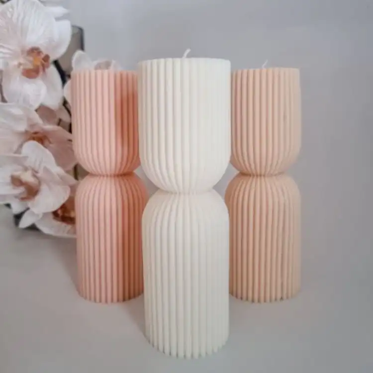 قالب شمع مدل استوانه شیار دار 2 طبقه