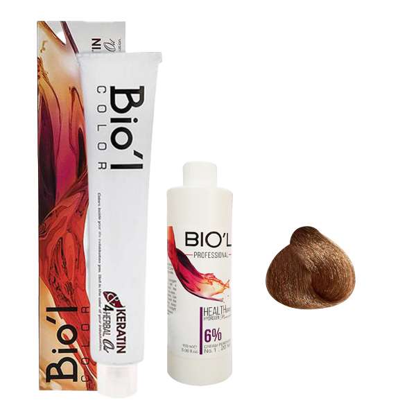 کیت رنگ مو بیول سری BISCUIT شماره 8.84 حجم 100 میلی لیتر رنگ بلوند شکلات پرتقالی روشن