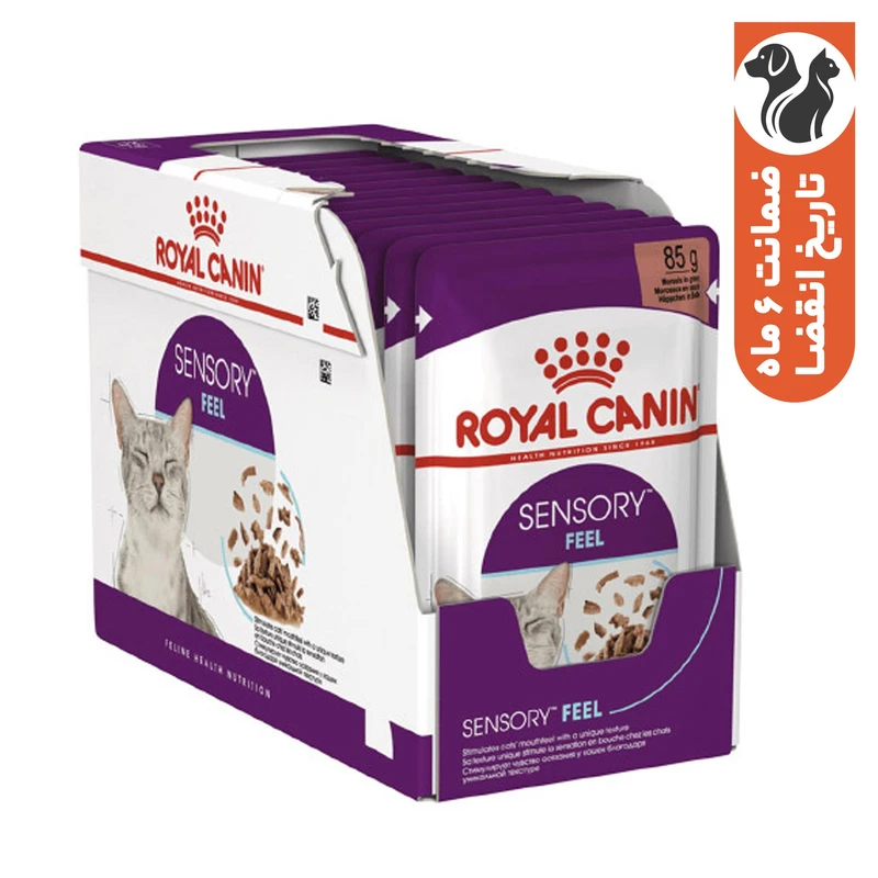 پوچ گربه رویال کنین مدل سنسوری فیل وزن 85 گرم بسته 12 عددی