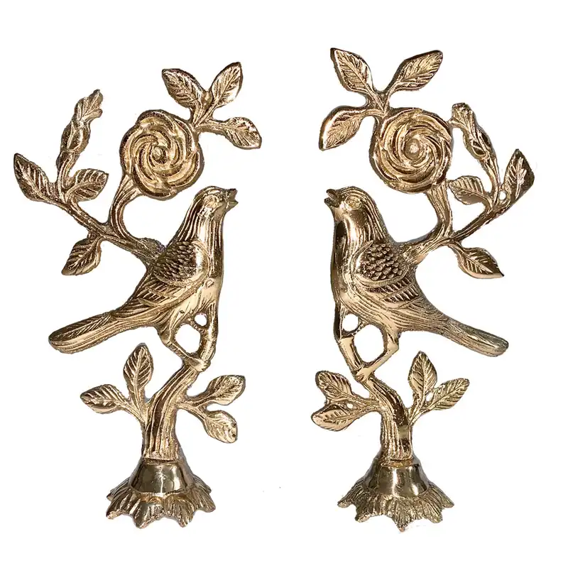 دکوری برنجی مدل گل و بلبل بسته 2 عددی