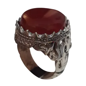 انگشتر نقره مردانه مدل عقیق یمنی AY116220