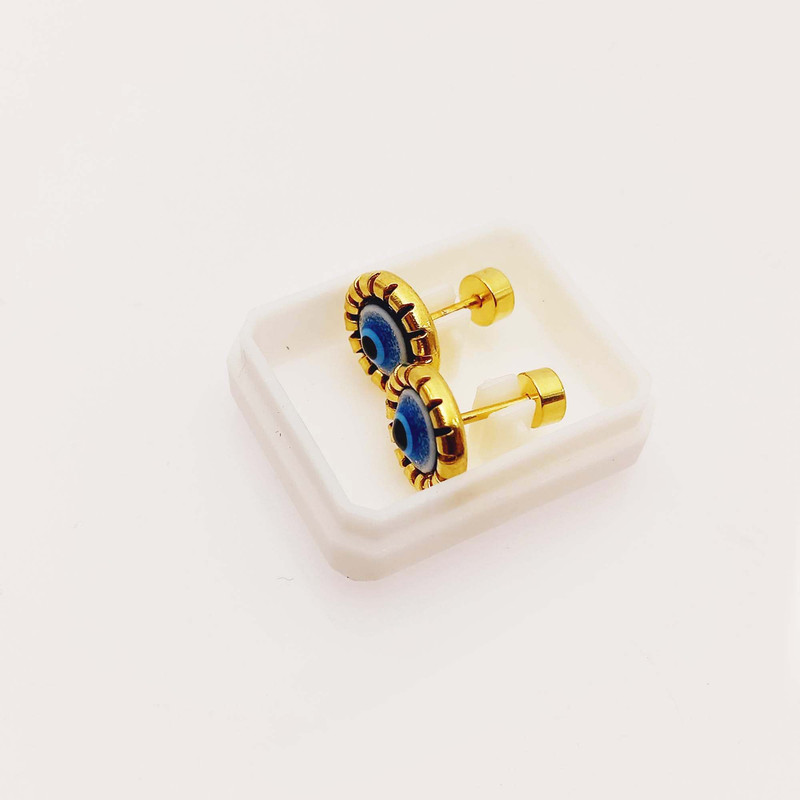 گوشواره زنانه طرح چشم زخم مدل اکلیلی کد 772GUZ