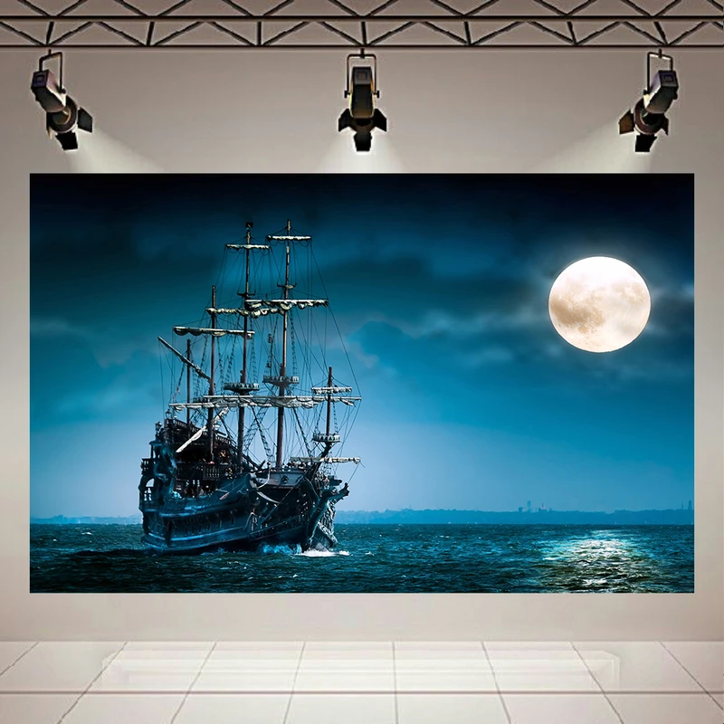 پوستر بک لایت طرح کشتی و ماه کد AR30623