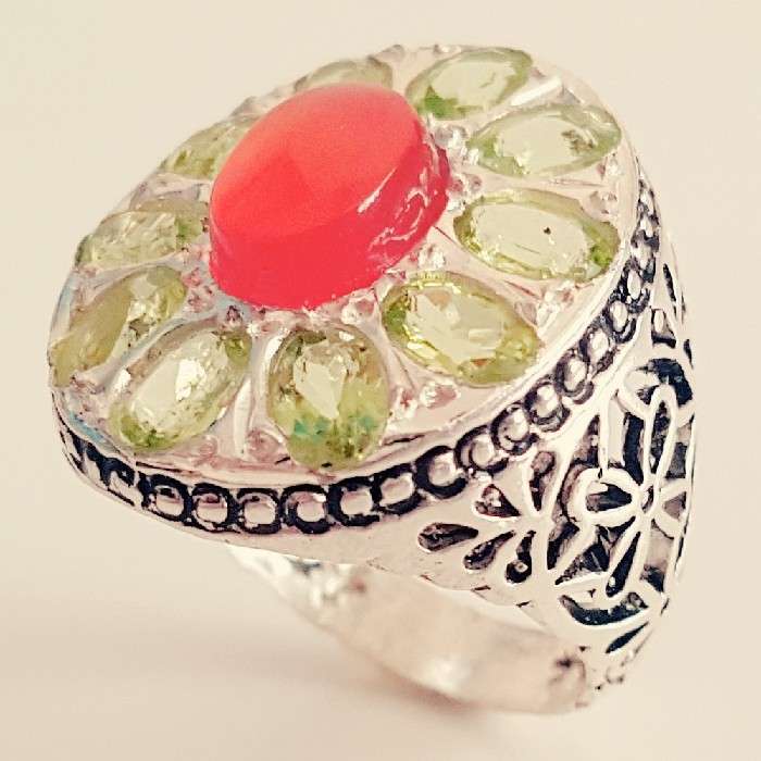 انگشتر نقره مردانه مدل یازده جواهر کد P3200