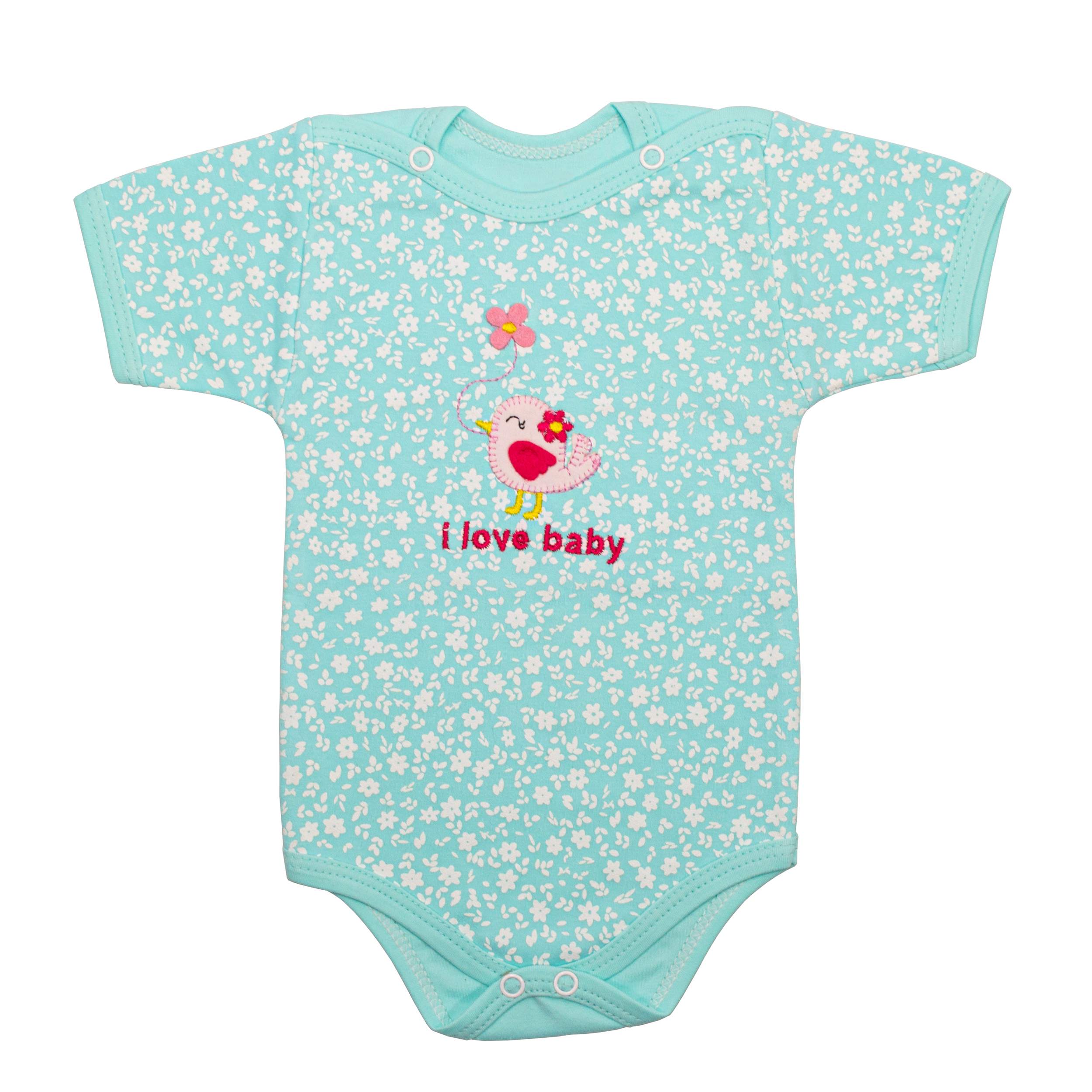 بادی آستین کوتاه نوزادی مدل بهار