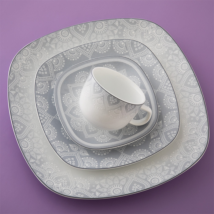 سرویس غذاخوری 27 پارچه چینی زرین ایران مدل کواترو ادلین درجه یک