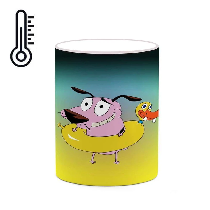 ماگ حرارتی کاکتی مدل کارتون Courage The Cowardly Dog کد mgh22409