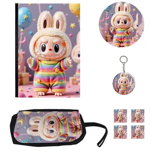 بسته لوازم تحریر مدل لبوبو طرح کلاسور کد Labubu مجموعه 8 عددی