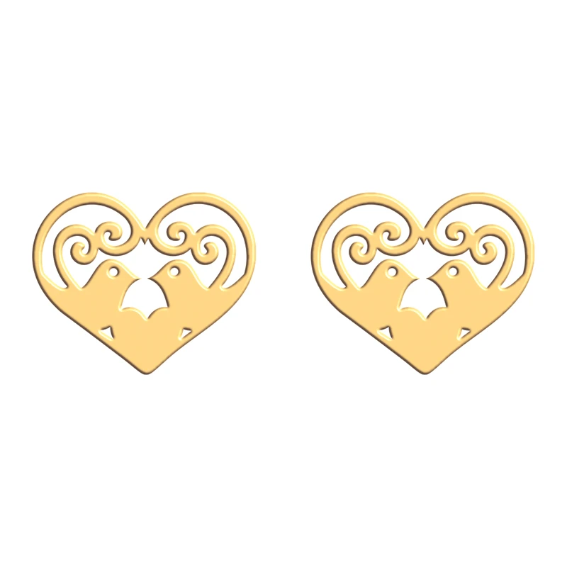 گوشواره طلا 18 عیار زنانه فرشته مدل قلب WEL-000335