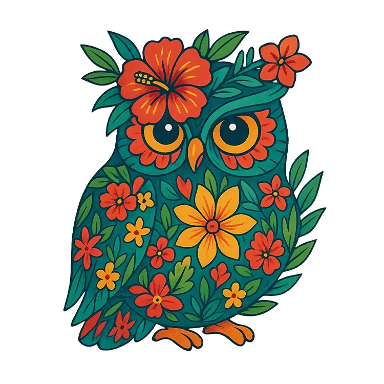 استیکر پارچه و لباس پاد آفرین مدل کارتونی کیوت جغد بامزه کد S3287