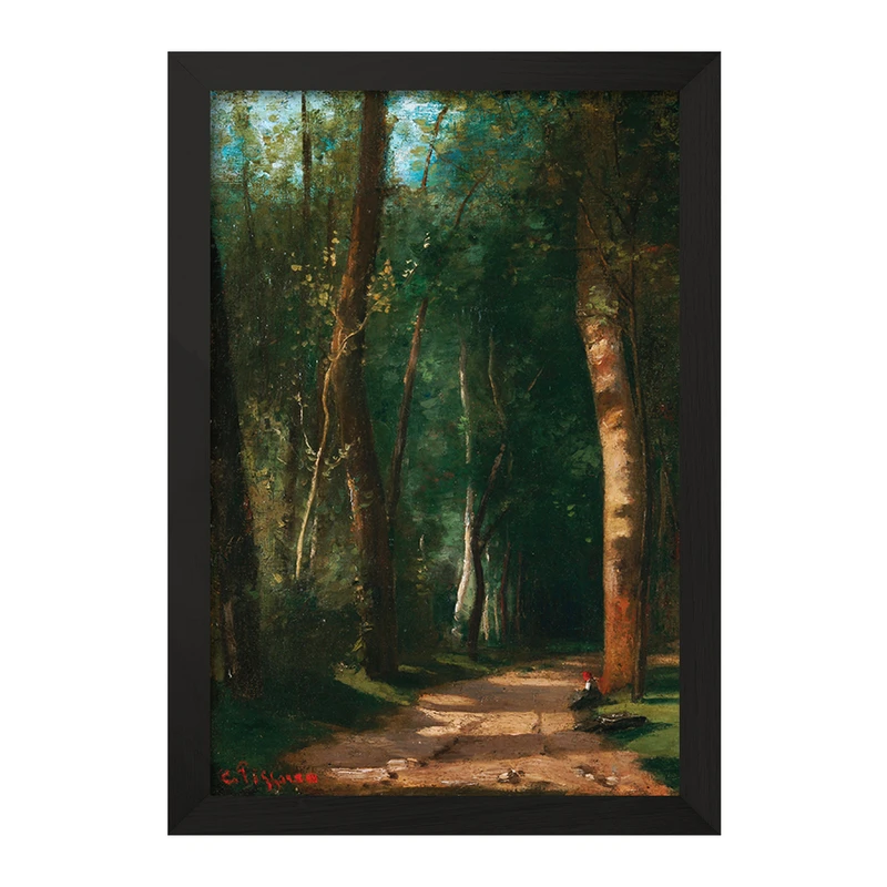 تابلو خندالو مدل نقاشی کوچه در یک جنگل اثر کامیل پیسارو کد F12340