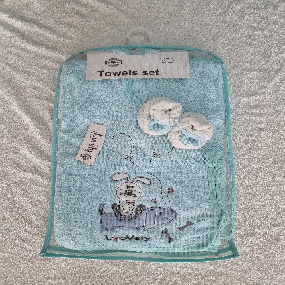 ست حوله نوزاد طرح لاولی بادکنک مجموعه 5 عددی