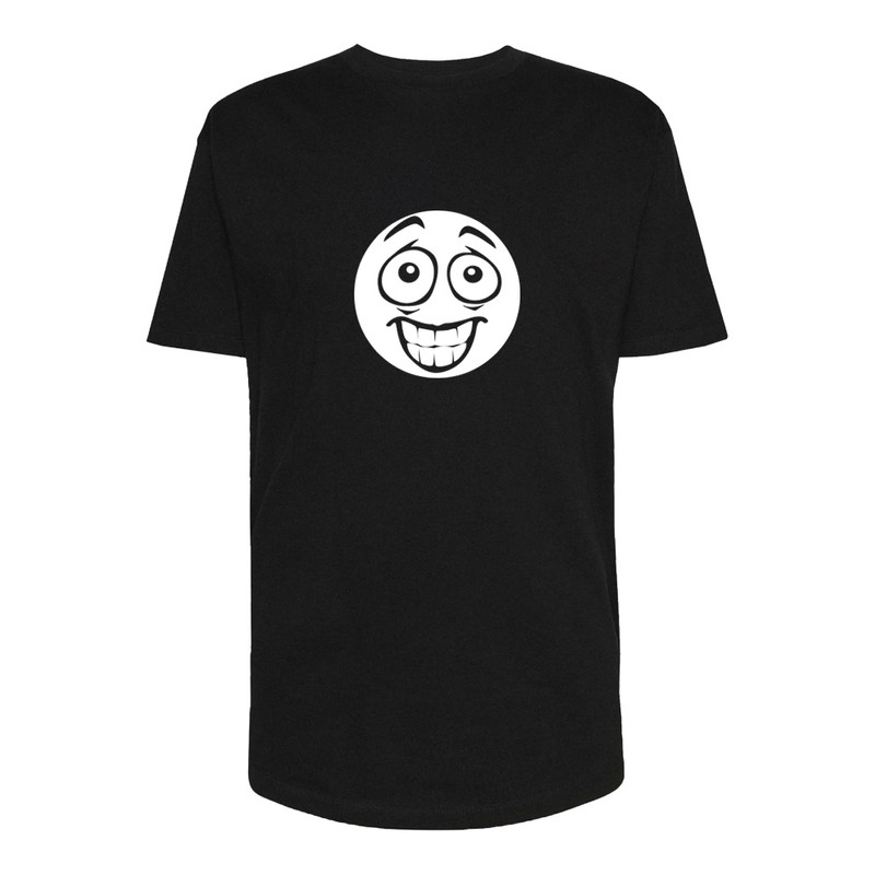 تی شرت لانگ مردانه مدل ایموجی خنده کد Sh119 رنگ مشکی
