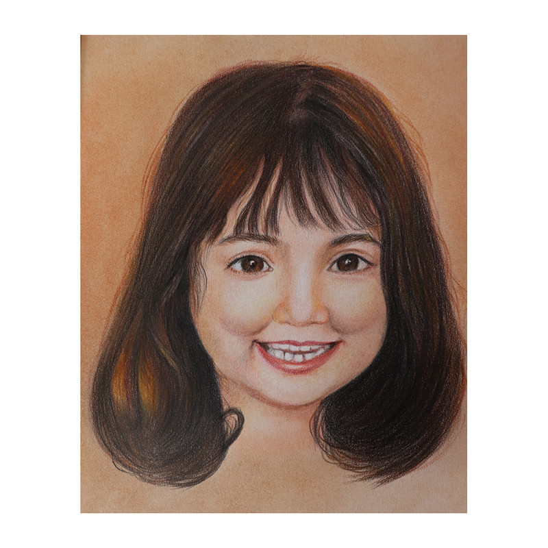 نقاشی مداد رنگی طرح دختر بچه