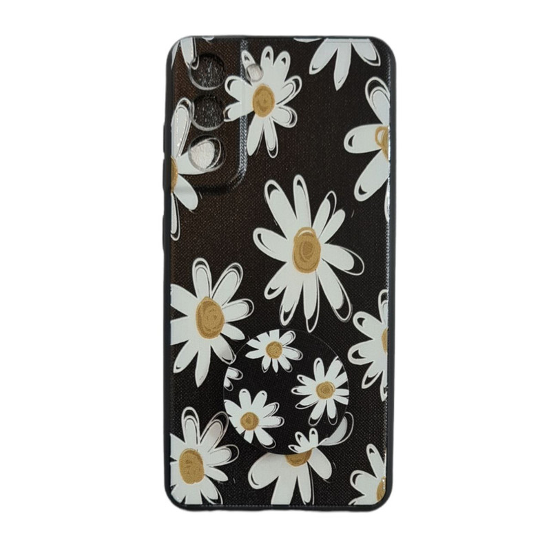 کاور طرح گل کد 236 مناسب برای گوشی موبایل سامسونگ Galaxy S21 FE به همراه پاپ سوکت