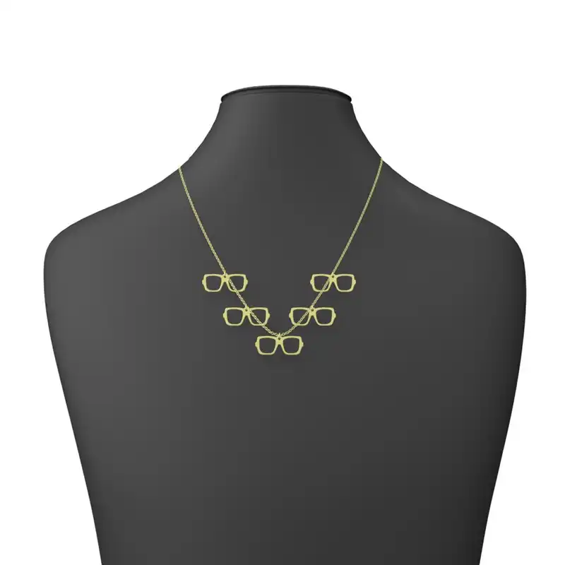 گردنبند طلا 18 عیار زنانه مدوپد مدل عینک کد RNA17383