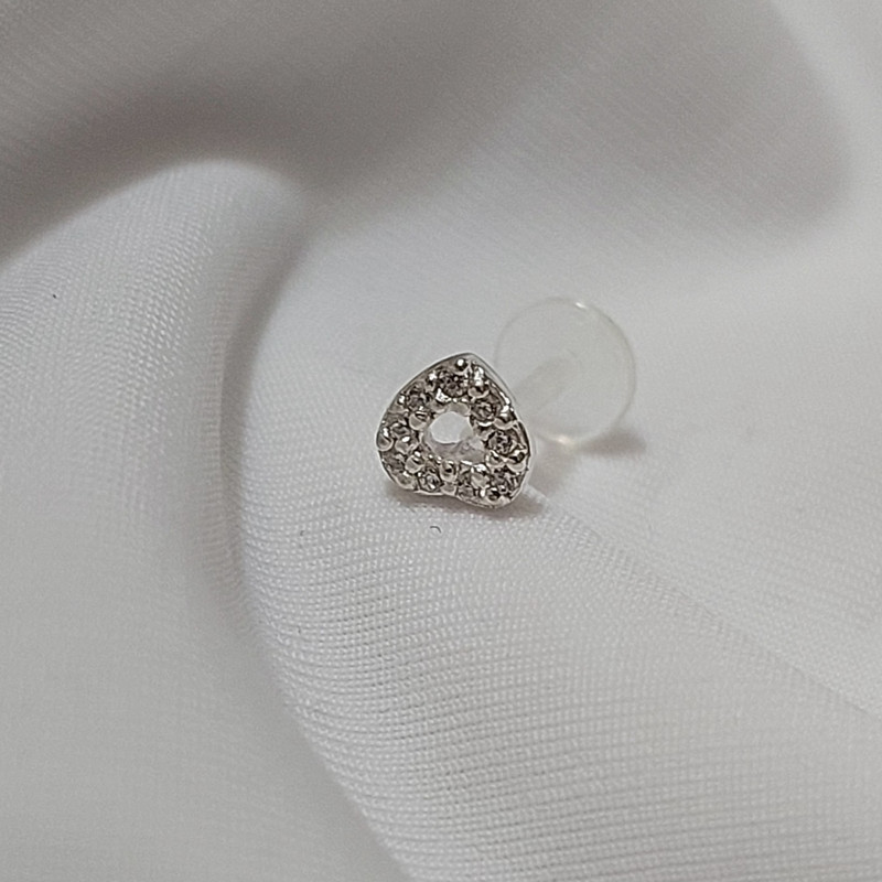 پیرسینگ نقره زنانه آی ام مدل قلب پیرسینگ نقره زنانه آی ام مدل قلب