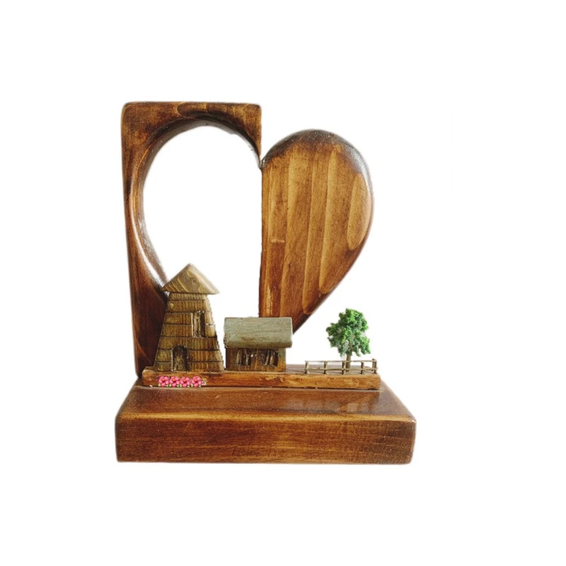 جاکلیدی دیواری چوبی طرح خانه‌های قلبی کد MB1404.25