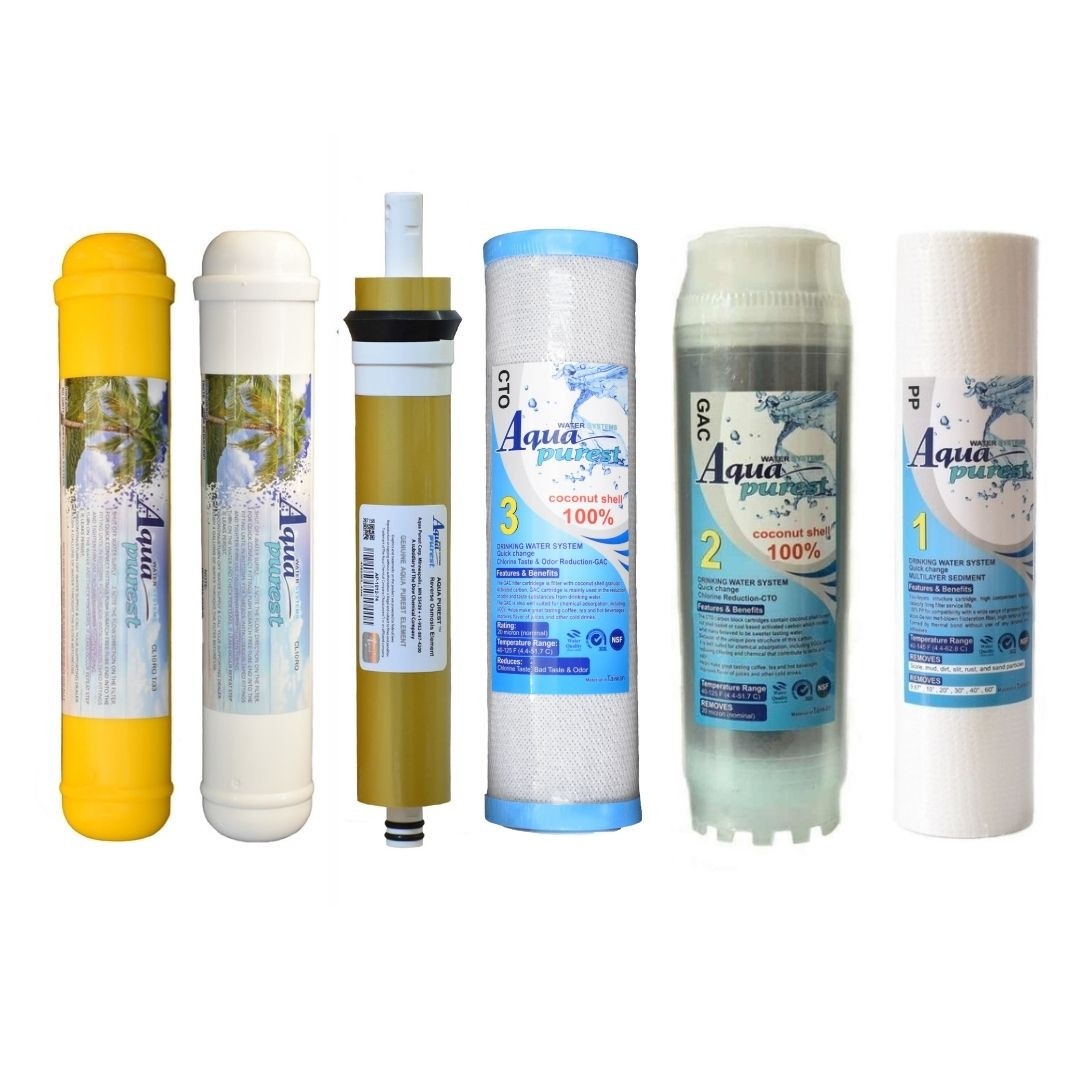 فیلتر دستگاه تصفیه کننده آب آکوا پیورست مدل PRO-GOLD 75G مجموعه 6 عددی فیلتر دستگاه تصفیه کننده آب آکوا پیورست مدل PRO-GOLD 75G مجموعه 6 عددی