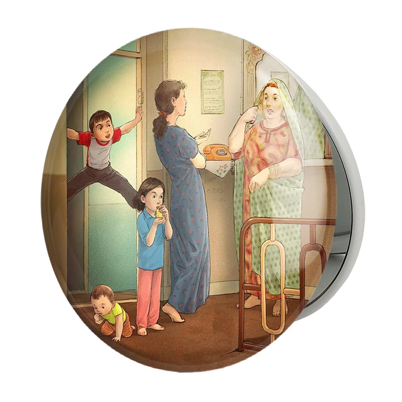 آینه جیبی خندالو طرح نوستالژی مدل تاشو کد 29152