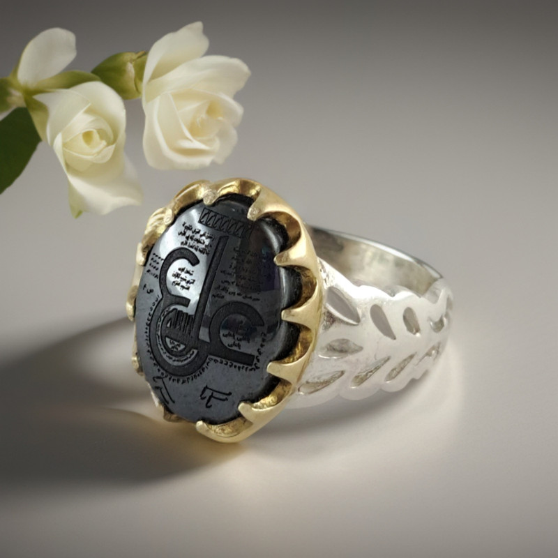 انگشتر نقره مردانه ملک زیور مدل حدید عین علی کد 309