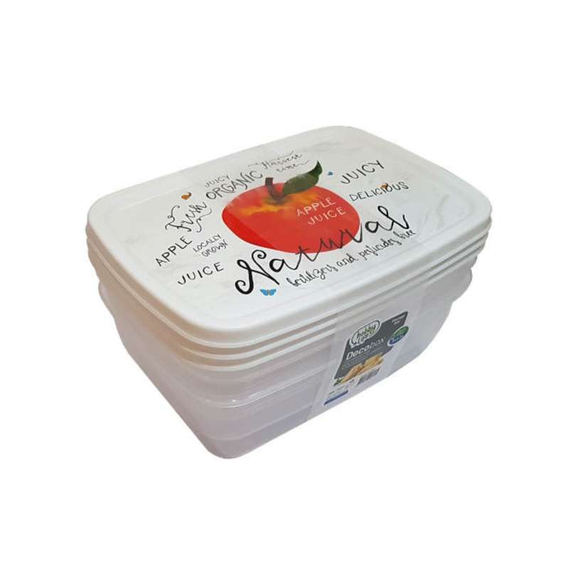 ظرف نگهدارنده هوبی لایف طرح سیب مدل Deco12 بسته 3 عددی