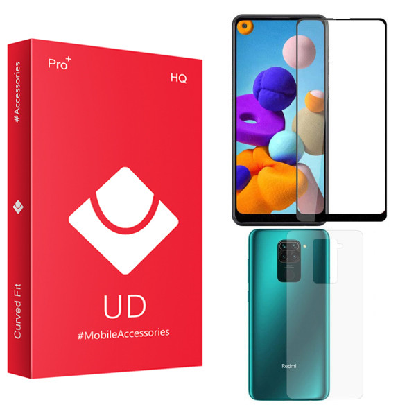 محافظ صفحه نمایش یو دی مدل HQ مناسب برای گوشی موبایل شیائومی Redmi Note 9 به همراه محافظ پشت گوشی