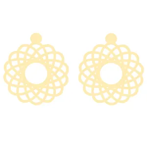 گوشواره طلا 18 عیار زنانه کرابو طرح هندسی مدل Kr5114